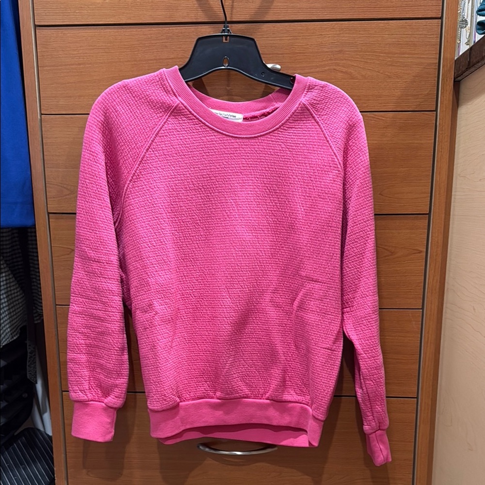 Perfectwhitetee Pink Crewneck Sweatshirt Top Allman Thermal Small Pink Peony